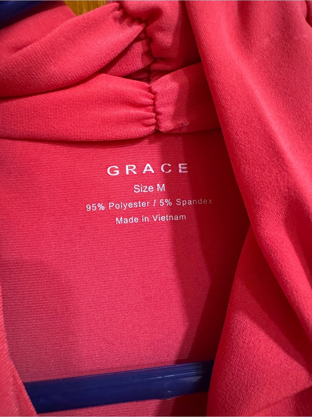 Grace Pink Tie-Neck Short Sleeve Blouse - Picture 3 of 3